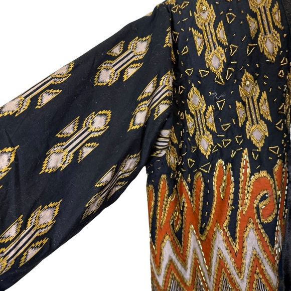 Vintage Ana Mori Beaded Batik Crop Jacket/Bolero Sz M - Picture 2 of 10